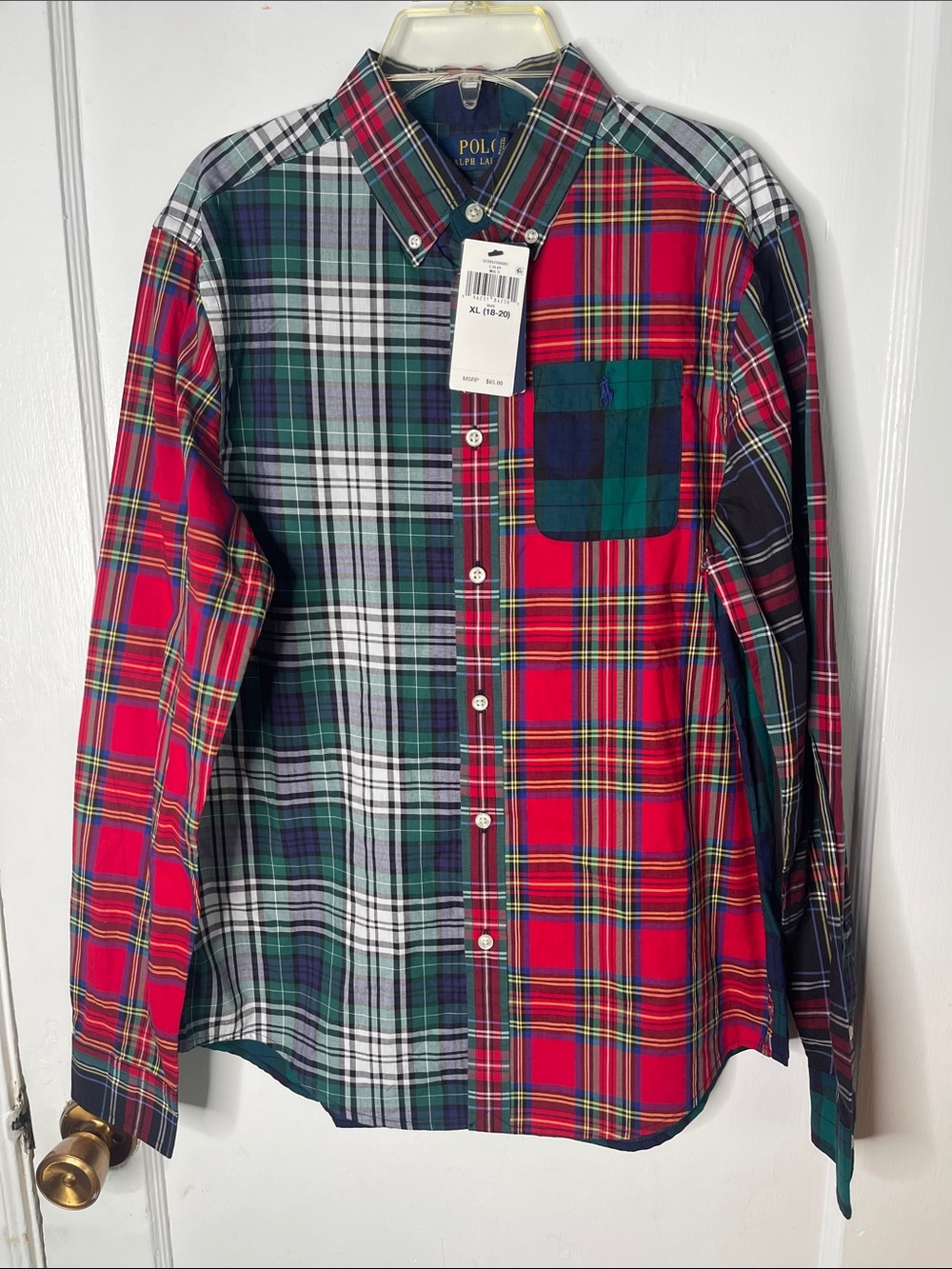 Nwt Boys Polo Ralph Lauren Dress Shirt XL 18 20 Multi Plaid Tartan Classic New